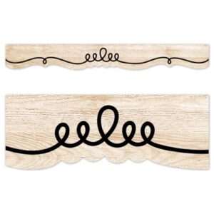 CTP Core Decor Loop-de-Doodle on Wood EZ Border, Bulletin Board Border Top Classroom Decorating Accents (Creative Teaching Press 10977)