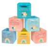 Cube Storage Bins, 6 Pack 11 Inch Fabric Storage Bins with Handle and Label Window, Foldable Storage Cubes, Colorful Fabric Bins for Kids Room, Classroom Organization and Storage, Clothes, Toys