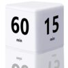 Cube Timer, Time Management and Countdown Settings with Gravity Sensor Flip Timer for Studying, Cooking, Reading, Exercise (15-20-30-60 Minutes) White