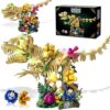 CUBIMANA Dinosaur Fossil Flower Building Set with LED Light, Age 12+