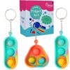 Cucue Simple Fidget Pop Toys - Portable, Calming Sensory Hand Toys for Fun & Stress Relief - Soft & Flexible Food-Grade Silicone Materials Keychain - Durable Poppers for Kids & Adults (Pack of 3)