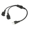 Cuifati 3 Prong Y Splitter Extension Cord, 1 to 2 Male to Female Power Cable, Heavy Duty 15A/125V Indoor Power Strip for Computer Monitor Printer LED Light, Black 3 Pin Extension Cord