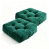 CunaVire Square Floor Pillow, 6-Inch Thick Floor Cushion with PP Cotton Filling, Soft Corduroy Supportive Floor Seating for Living Room, Office, 22 x 22 Inches (Dark Green, 2 Pack)