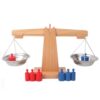 Cunlvyyds Balance Scale for Kids Natural Wooden Educational Colorful Teaching Interactive Math Toy Classroom
