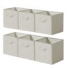 Cupic Cupid 11 Inch Storage Cube, Fabric Cube Storage Bin with Handles, Storage Cube Organizer for Clothes and Toys, Collapsible Cube Bins for Closet, Shelves, Nursery, 6-Pack, Light Gray