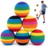 cusknow 6Pcs Hacky Handmade Knitted Footbag Set - Pellet Filled Colorful Crochet Kick Sack for Beginners Adults All Ages, Indoor Outdoor Playground Beach Camping Backyard Summer Party