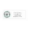 Custom Address Labels - Made in USA - Personalized Monogram Eucalyptus Return Address Labels for Envelopes & Packages - Greenery & Gold Geometric Art - 2.625 x 1 Inch
