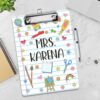 Custom Art Teacher Paper Clipboard, Personalized Name Teacher Clipboard