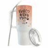 Custom Best Dog Mom 40oz Tumbler with Handle, Personalized Paw Prints & Hearts Travel Mug, Custom Pet Name Cup - Orange - New Puppy Mom Welcome Home Rescue Adoption Celebration Animal Lover Aunt