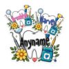 Custom Doctor Dentist Tooth Name Sticker Personalized Text Dental Hygienist Healthcare Decal Waterproof Die Cut Vinyl & Transparent DTF Decal for Water Bottle Laptop Car Helmet Gifts for Men Women