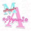 Custom Dog Cat Pet Initial Name Sticker Personalized Text Monogram Animal Lover Decal Waterproof Die Cut Vinyl Decal for Water Bottle Laptop Helmet Car Phone Tablet for Girl Boy Kid