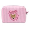 Custom Embroidered Pet Portrait Seersucker Cosmetic Bag Dog Pouch