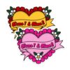 Custom Floral Heart Name Sticker Personalized Text Gothic Aesthetic Romantic Couple Decal Waterproof Die Cut Vinyl & Transparent DTF Decal for Water Bottle Laptop Car Helmet Gifts for Men Women