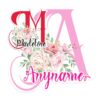 Custom Floral Initial Name Sticker Personalized Text Monogram Wildflower Flower Aesthetic Decal Waterproof Die Cut Vinyl & Transparent DTF Decal for Water Bottle Laptop Car Helmet Gifts for Men Women