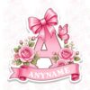 Custom Girly Flower Butterfly Name Sticker Personalized Text Monogram Floral Aesthetic Decal Waterproof Die Cut Vinyl Decal for Water Bottle Laptop Helmet Car Phone Tablet for Girl Boy Kid
