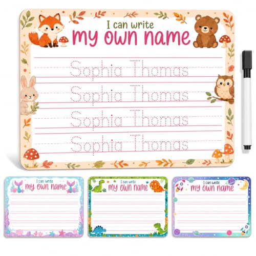 Custom Kids Acrylic Tracing Board - Personalized Back to School Gifts for Kids, Name Writing Practice Board with Dry Erase Marker, Reusable Handwriting Learning Mat for Preschool Kindergarten (1)