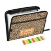 Custom Leopard Light Orange Background Pattern Expanding File Folder, 13 Pockets Personalized Name Accordion File Organizer Zipper Portable A4 Document Organizer