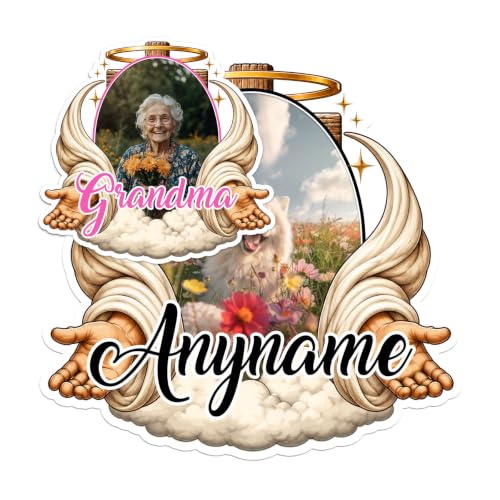 Custom Memorial Photo Sticker Personalized Text Family Pet Dog Cat Loss Rememberance Decal Waterproof Die Cut Vinyl & Transparent DTF Decal for Water Bottle Laptop Car Helmet Gifts for Men Women