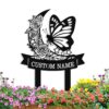 Custom Metal Butterfly Garden Signs with Stake, Personalized Garden Signs for Outside, Customized Name Sign Outoor Yard Lawn Gardening Gifts for Grandmas Moms Gardeners