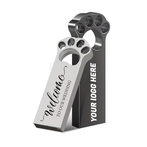 Custom Mini USB 3.0 Personalized Flash Drive 8GB 200Pcs, Carved or Printing Text High-Speed Metal Memory Sticks, Bulk Promotional Memory Sticks for Company AD/Class/Wedding/Corporate Events