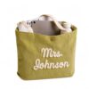 Custom Name Corduroy Tote Bag for Women, Teacher's Day Gift
