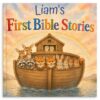Custom Name First Bible Stories, Woodland Christian Children's Storybook, Personalized Keepsake Book, Baptism Gift, Baby Dedication