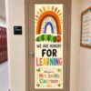 Custom Name Hungry for Learning Door Cover, Caterpillar Classroom Decor