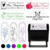 Custom Stamp - Personalized Self-Inking Stamp for Office, Teacher, Address & Business Label Stamper - 5 Sizes - 5 Ink Color Options - Up to 5 Lines of Customized Text (Library)