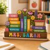Custom Teacher Name Plate for Desk, Personalized Wooden Teacher Sign, Back To School Appreciation Gift For Teachers, Classroom Decor, First Day of School Thank You Gifts