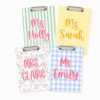 Custom Vintage Floral Teacher Acrylic Clipboard, Personalized Back to School Teacher Gift