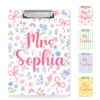 Custom Vintage Floral Teacher Acrylic Clipboard, Personalized Teacher Clipboard with Name, Teacher Appreciation Present, Classroom Accessory for Educators