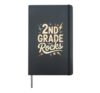 Cute 2nd GRADE ROCKS Teacher I Teach Tiny Humans Choir Camp Hardcover Journal, Black