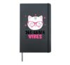 Cute 3rd Grade Vibes Cat Kitten Lover Back To School Girls Hardcover Journal, Black
