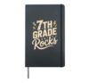 Cute 7th GRADE ROCKS Teacher Future Heroes I Teach Rockstars Hardcover Journal, Black