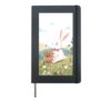 Cute Bunny Rabbit with Carrots in Pastel Meadow Cottagecore Hardcover Journal, Black