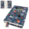 Cute Cat Adjustable Paperback Book Cover Protector, Washable Soft Canvas Fabric Book Covers with Pocket Bookmark,Double Side Floral Print Book Dust Jacket Covers for Hardcover Novel Book Lovers Gift