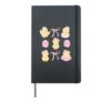 Cute Coquette Easter Chicks Pink Bows Floral Kids Hardcover Journal, Black