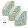 Cute Dog Blue Vertical Magazine Box, Plastic File Rack for Desk 3 Pack
