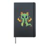 Cute Dragon Eats Cute Fantasy Mythical Creature Girls Kids Hardcover Journal, Black