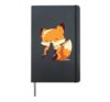 Cute Fox Eats Fox Animals Foxes Girl Children Hardcover Journal, Black