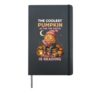 Cute Halloween Reading Pumpkin Girl Book Nerd Halloween Hardcover Journal, Black