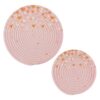 Cute Hearts Stars Pink Glitter Trivet Mat 2PCS Round Woven Potholders Kitchen Table Countertop Protector Hot Pads Farmho