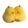 Cute Hug Animal Bookends, Heavy Duty Resin Book Holder Stopper for Heavy Books, Decorative Book Ends for Kids Desk Bookshelf, Multiple Cartoon Styles, Ideal Birthday, Yellow Pear Duck