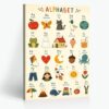 Cute Kids Alphabet Educational Learning Poster(20x30inchs，Wrapped Framed)