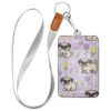 Cute Pug Floral ID Badge Holder with Lanyard Detachable Neck Strap