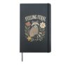 Cute Raccoon Autumn Floral Feeling Feral Mood Hardcover Journal, Black