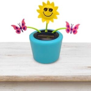Cute Solar Sunflower Solar Dancing Flowers Swinging Sunflower Insect Flip Flap Flowers Eco-Friendly Solar Power Bobblehead Dancing Flowers for Car Home Decoration Solar Power Kits