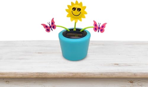 Cute Solar Sunflower Solar Dancing Flowers Swinging Sunflower Insect Flip Flap Flowers Eco-Friendly Solar Power Bobblehead Dancing Flowers for Car Home Decoration Solar Power Kits