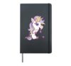 Cute Unicorn Eats Fantasy Mythical Creature Unicorn Girl Hardcover Journal, Black