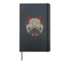 Cute Vampire Pug Halloween Costume Shirt Dog Owner Devil Hardcover Journal, Black